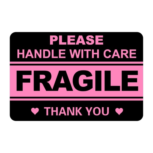 2"x3" 10 PCS Black Fragile Stickers - Picture 1 of 4